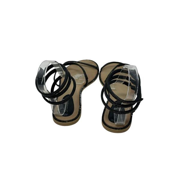 Atalina black rhinestones flat gladiator sandals size 11 - Picture 15 of 15